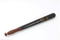 Lot 716 - Victorian turned wood truncheon with ribbed...