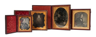 Lot 948 - Four mid-19th century daguerreotypes in fitted leather cases