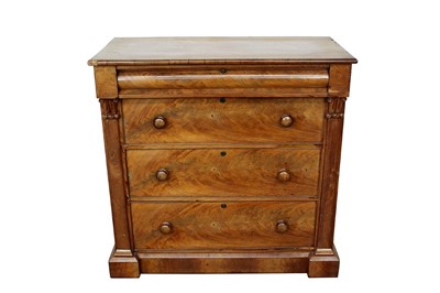 Lot 1427 - Victorian Scottish mahogany chest of drawers, with cushion frieze drawer and three further drawers on plinth base, 105cm wide x 49cm deep x 104cm high