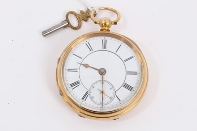 Lot 574 - Victorian 18ct gold pocket watch