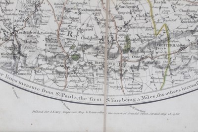 Lot 991 - Andrews's New and Accurate Map of the Country Thirty Miles round London, on which are Delineated from an Actual Survey His Majesty's Palaces, Noblemen and Gentlemen's Seats, published James Heskett...