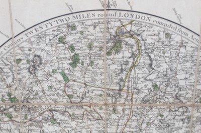 Lot 991 - Andrews's New and Accurate Map of the Country Thirty Miles round London, on which are Delineated from an Actual Survey His Majesty's Palaces, Noblemen and Gentlemen's Seats, published James Heskett...