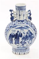 Lot 85 - 19th century Chinese blue and white moon flask...