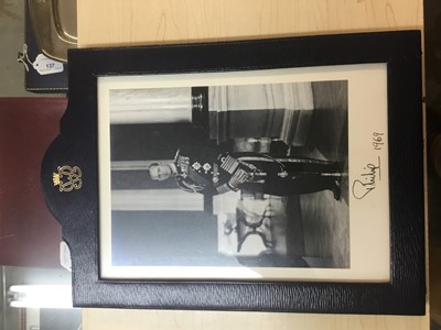 Lot 89 - H.M.Queen Elizabeth II and H.R.H.The Duke of Edinburgh, fine pair Signed presentation portrait photographs of the Royal couple taken at Buckingham Palace signed in ink on mount ' Elizabeth R 1969'...