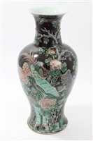 Lot 86 - Early 20th century Chinese famille noire vase...
