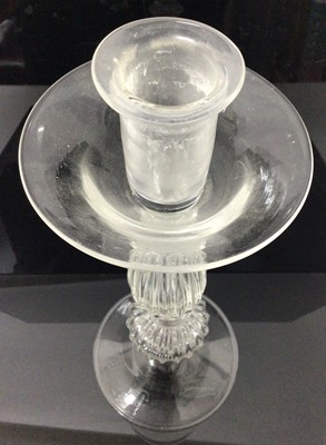 Lot 287 - A large Murano clear glass candlestick signed 'Archimede Seguso - Murano', 31.5cm high
