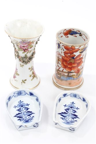 Lot 90 - Pair late 19th century Meissen blue and white...
