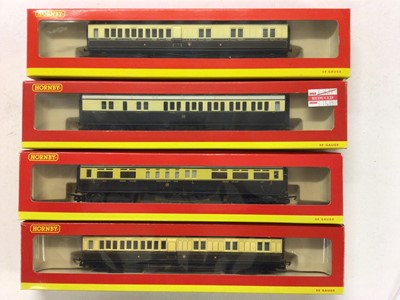 Lot 135 - Hornby OO gauge GWR carriages including Clerestory brake coaches R4199 (x3) & four other Clerestory coaches, Restaurant Car R4151B, Autocoach R4025 and two brake coaches (11)