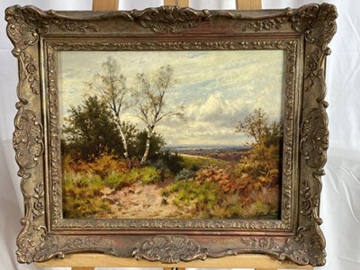 Lot 1245 - Joseph Paulman, oil on canvas, A late 19th century of a landscape with silver birch trees, signed, in gilt frame. 30 x40cm.