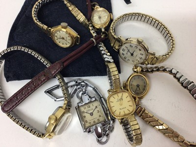 Lot 175 - Group of wristwatches including vintage gold plated ladies wristwatches, John Grant Bulawayo, Timex and Alfex Royal Airforce watch in box
