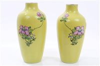 Lot 101 - Pair 19th century Chinese yellow glazed vases...