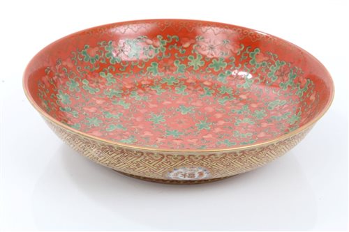 Lot 102 - 19th century Chinese saucer dish, finely...