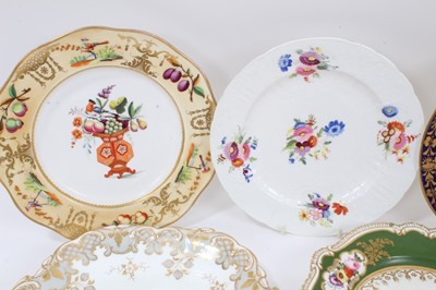 Lot 317 - Ten assorted 19th century English porcelain plates and dishes, including Coalport, some flower painted