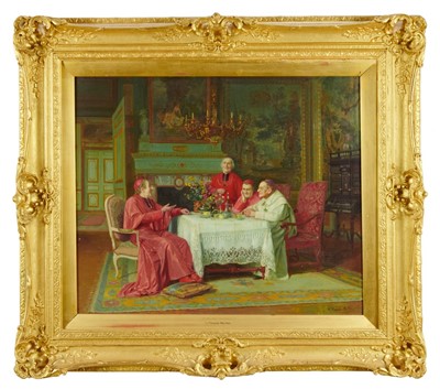 Lot 1285 - Victor Marais-Milton (1872-1948) oil on canvas - 'Relating his Reminiscences', signed, 55cm x 65cm, in gilt frame