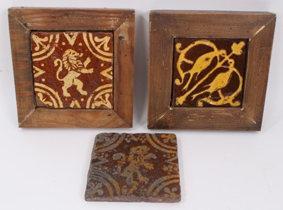 Lot 337 - Three encaustic tiles