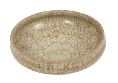 Lot 325 - Early Chinese Ge ware stoneware footed bowl, possibly Song, of squat form with everted rim, 12.5cm diameter