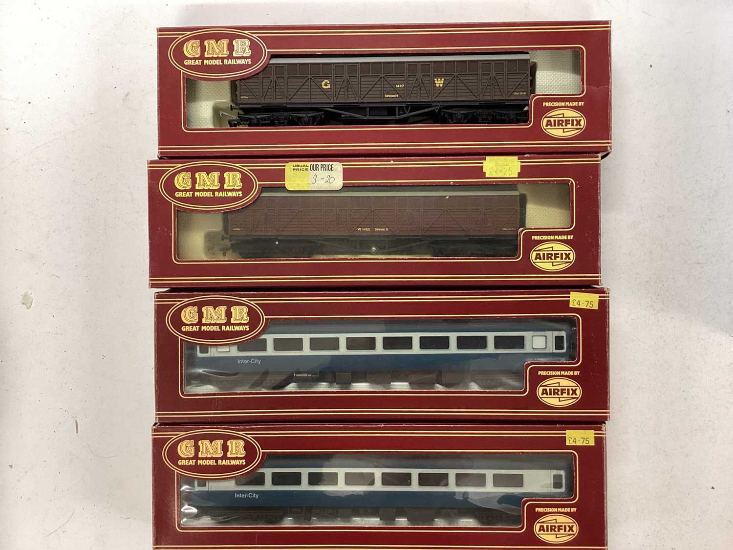 Lot 149 - Airfix OO gauge BR carriages (x7) & wagons (x9), plus GMR Airfix carriages and wagons (x5), all boxed (21)