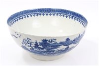 Lot 105 - 18th century Worcester blue and white bowl...