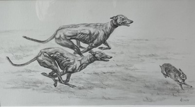 Lot 1137 - Mandy Dearsley, contemporary, pencil drawing - The Great Escape, signed, 20cm x 37cm, in glazed frame