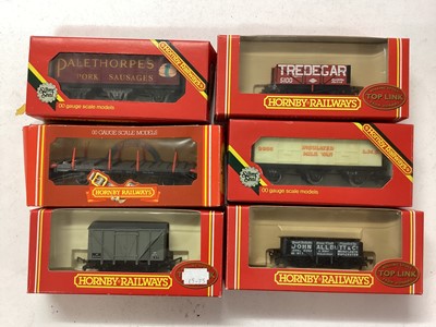 Lot 152 - Hornby OO gauge Tank Wagons, Freight and Plank Wagons and car transporters, all boxed (26)