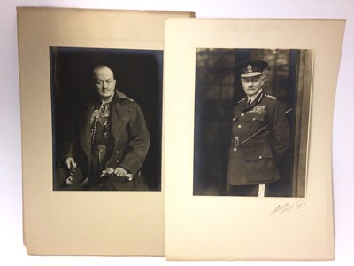 Lot 121 - Field Marshall Viscount Bing of Vimy, photograph of a portrait of the Field Marshall in uniform, another photograph of him in Police uniform, some of his headed writing paper and calling card.