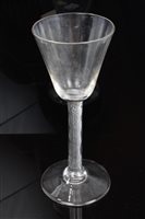 Lot 109 - Mid-18th century wine glass with bucket bowl,...