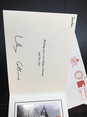 Lot 131 - T.R.H. The Duke and Duchess of Cambridge (now TRH The Prince and Princess of Wales) signed 2012 Christmas card with twin silvered ciphers to cover, charming photograph of Prince William and Catheri...