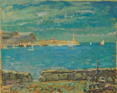 Lot 1336 - Thomas Brown Yates (1882-1968) oil on panel - St Ives, artists label verso, 33cm x 41cm, unframed