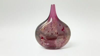 Lot 1143 - Isle of Wight pink azurene glass fish vase, 23cm high