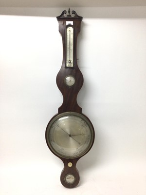 Lot 884 - George III mahogany barometer, Jas Lionir London