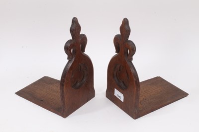 Lot 1043 - Pair of Arts and Crafts gothic bookends, in the ecclesiastical style