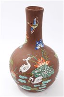 Lot 117 - Chinese terracotta pottery bottle vase with...