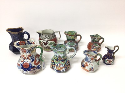 Lot 379 - A collection of 19th century English jugs, including Masons and silver lustre (8)