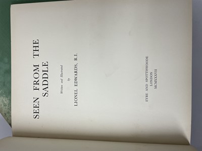 Lot 1100 - Lionel Edwards sporting books to include; My Hunting Sketchbook Vol I and II, A Sportsman's Bag, Seen from the Saddle and Sport in War (5)