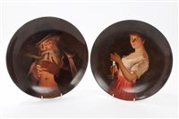 Lot 129 - Pair late 19th century Vienna porcelain dishes...