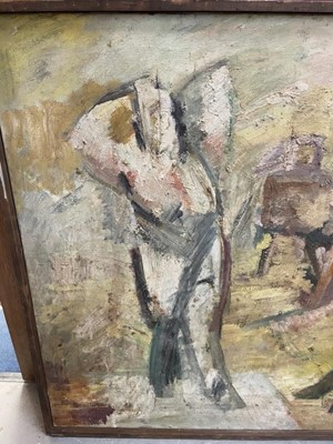 Lot 1351 - Dorothy Mead (1928-1975) oil on canvas - The Life Drawing Class, signed and dated '65, 132cm x 224cm, framed