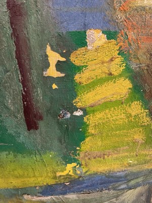 Lot 1358 - Dorothy Mead (1928-1975) oil on canvas - The Art Class, dated '68, unframed, 132cm x 224cm