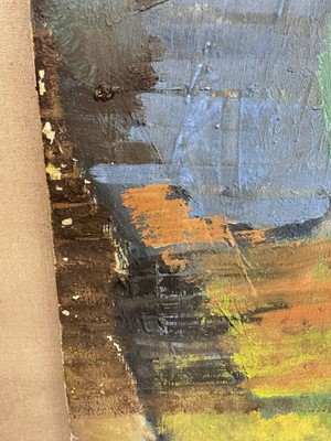 Lot 1358 - Dorothy Mead (1928-1975) oil on canvas - The Art Class, dated '68, unframed, 132cm x 224cm
