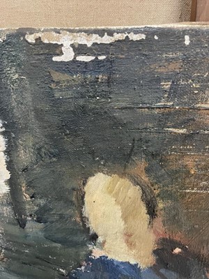 Lot 1358 - Dorothy Mead (1928-1975) oil on canvas - The Art Class, dated '68, unframed, 132cm x 224cm