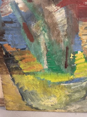 Lot 1358 - Dorothy Mead (1928-1975) oil on canvas - The Art Class, dated '68, unframed, 132cm x 224cm