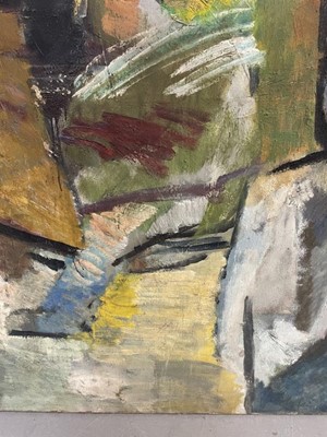 Lot 1358 - Dorothy Mead (1928-1975) oil on canvas - The Art Class, dated '68, unframed, 132cm x 224cm