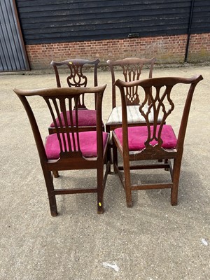 Lot 33 - Set of four George III mahogany dining chairs