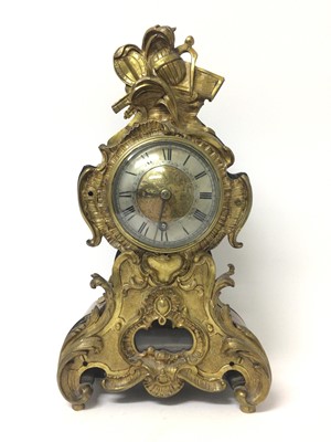 Lot 881 - 19th century French tortoiseshell mantel clock