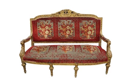 Lot 1517 - 18th century style carved giltwood settee