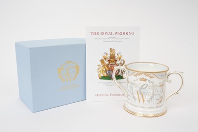 Lot 161 - T.R.H. Prince William and Catherine (now Prince and Princess of Wales) Royal Collection Trust limited edition loving cup for the Royal Wedding 2011( No 32 of 1000) and Official Wedding programme (...