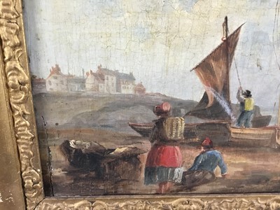 Lot 120 - 19th century oil on panel, coastal scene
