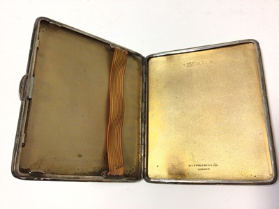 Lot 23 - 1930s Earl's silver armorial cigarette case by Mappin and Webb (Birmingham 1937) with engraved Coronet over monogram 9.5 x 8 cm