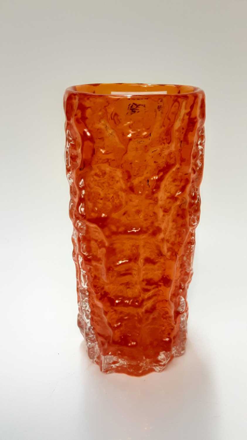 Lot 1202 Whitefriars Tangerine textured bark vase,
