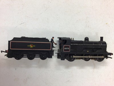 Lot 175 - Triang Hornby OO gauge BR black 2-10-0 locomotive and tender 92166, R550, BR black 0-4-4 M7 Class Tank locomotive 30027, R754, SR 0-4-4 M7 Class Tank locomotive 328, R868, 2-6-2 lined black Contine...