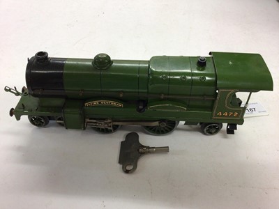 Lot 167 - Hornby O gauge BR green 4-4-2 Tinplate clockwork locomotive "Flying Scotsman" 4472 and key